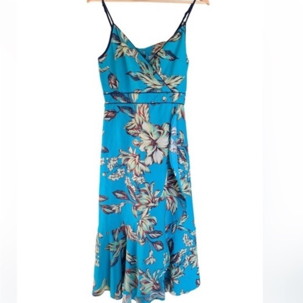 Band of the Free Women’s Maxi Midi Dress Sleeveless Floral Faux Wrap Front